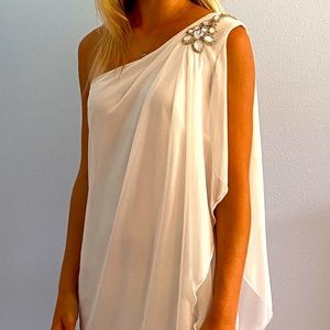 One shoulder Goddess mini dress